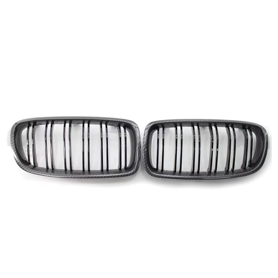 Carbon Fibre Double Slat Kidney Grilles ABS Plastic for BMW (F30, F31)