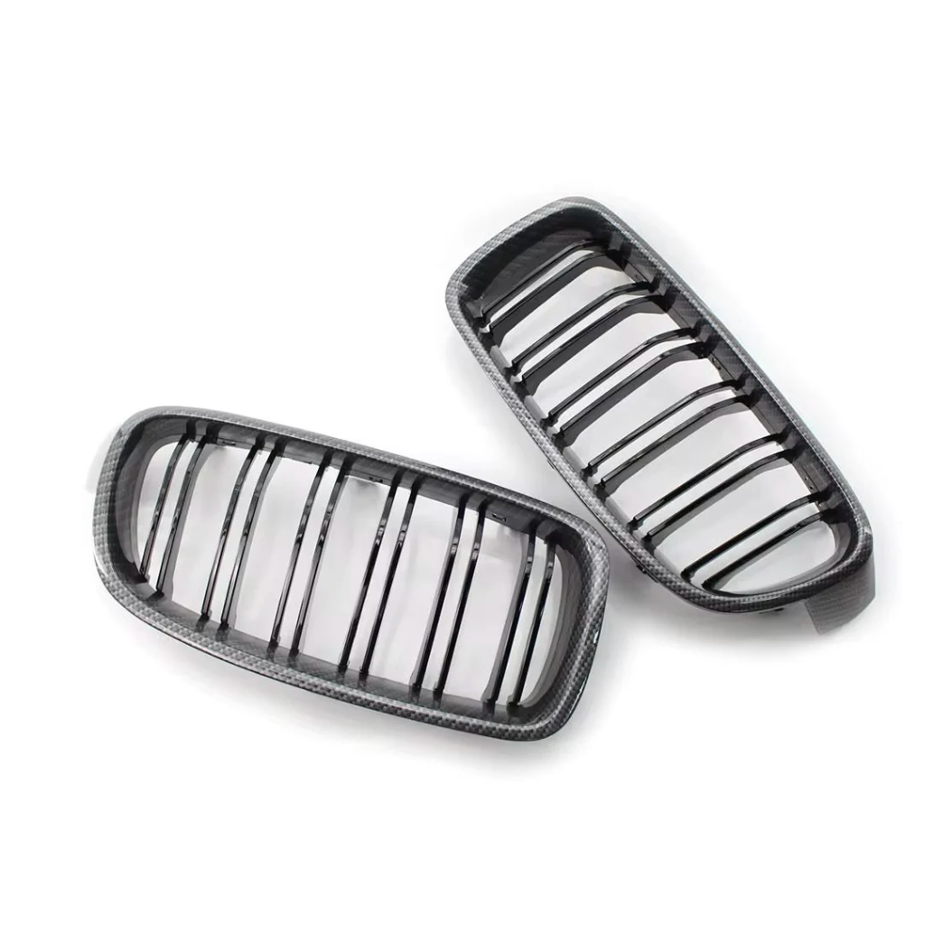 Carbon Fibre Double Slat Kidney Grilles ABS Plastic for BMW (F30, F31)