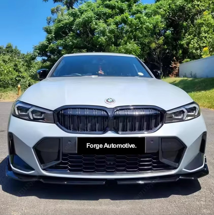 V1 Gloss Black/Carbon Fibre Sytle Front Lip ABS Plastic for BMW (G20, G21 LCI)